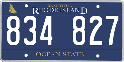 RI license plate 834827