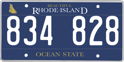 RI license plate 834828