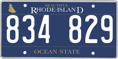 RI license plate 834829