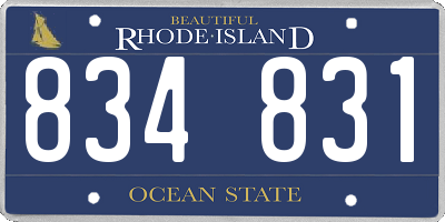 RI license plate 834831