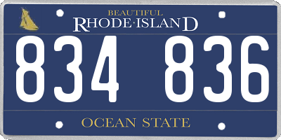RI license plate 834836