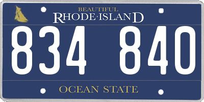 RI license plate 834840