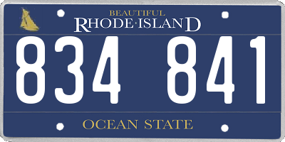 RI license plate 834841