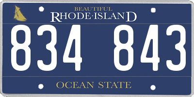RI license plate 834843