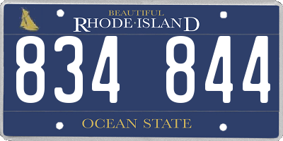 RI license plate 834844