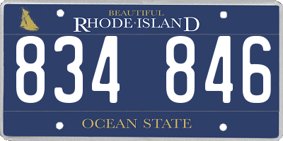 RI license plate 834846