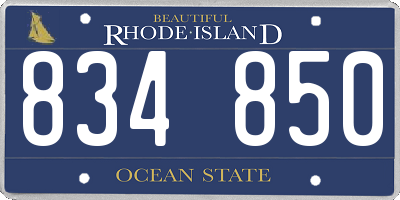 RI license plate 834850