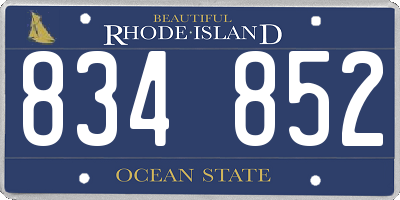 RI license plate 834852