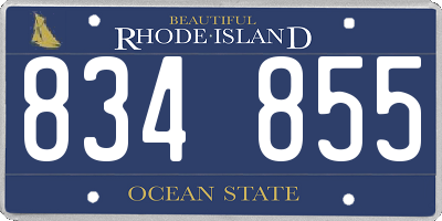 RI license plate 834855