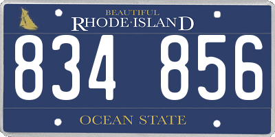 RI license plate 834856