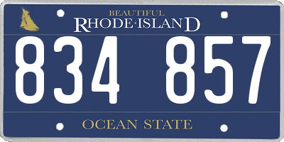 RI license plate 834857