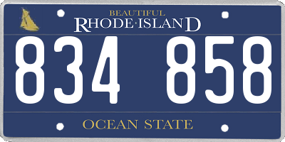 RI license plate 834858