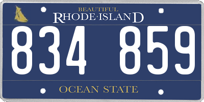 RI license plate 834859