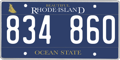 RI license plate 834860