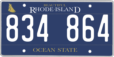RI license plate 834864