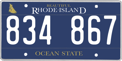 RI license plate 834867