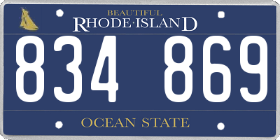 RI license plate 834869