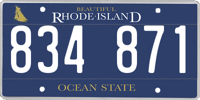 RI license plate 834871