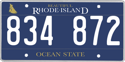 RI license plate 834872