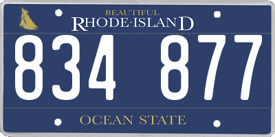RI license plate 834877
