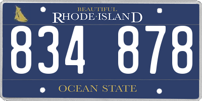 RI license plate 834878