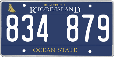 RI license plate 834879