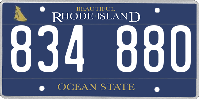 RI license plate 834880