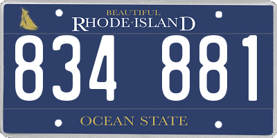 RI license plate 834881