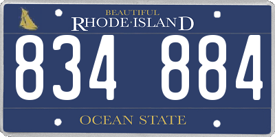 RI license plate 834884