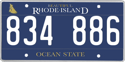 RI license plate 834886