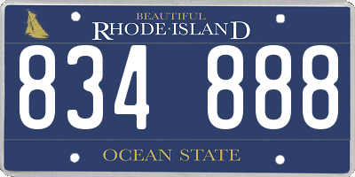 RI license plate 834888