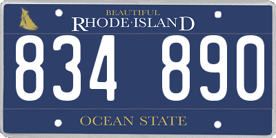 RI license plate 834890