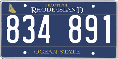 RI license plate 834891