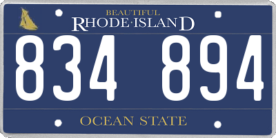 RI license plate 834894
