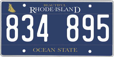 RI license plate 834895