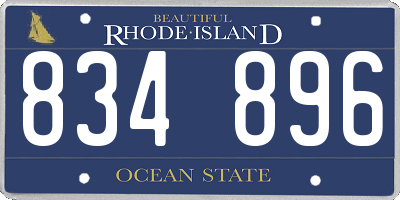 RI license plate 834896
