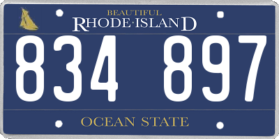 RI license plate 834897