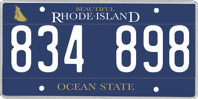 RI license plate 834898