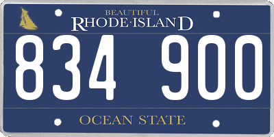 RI license plate 834900