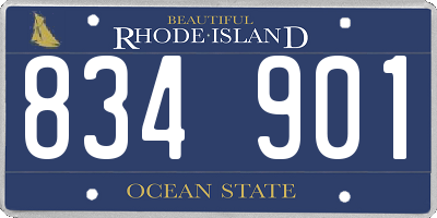 RI license plate 834901