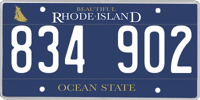 RI license plate 834902
