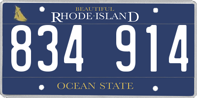 RI license plate 834914