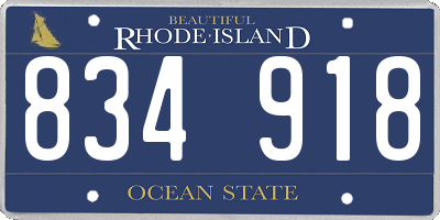 RI license plate 834918