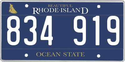 RI license plate 834919