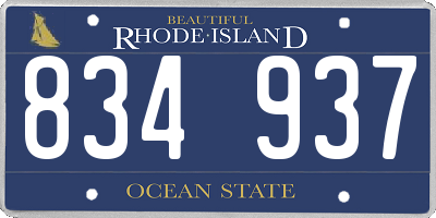 RI license plate 834937