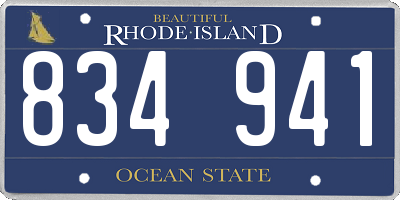RI license plate 834941