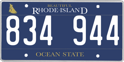 RI license plate 834944