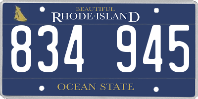 RI license plate 834945