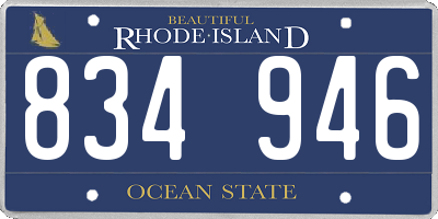 RI license plate 834946