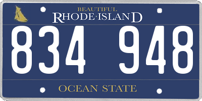 RI license plate 834948